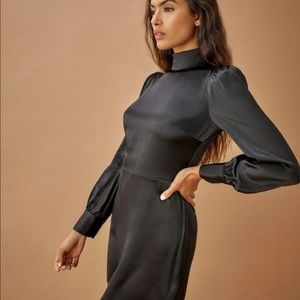 Reformation | Kim Backless Silk Mini Dress | Black
